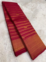 Load image into Gallery viewer, Classic Ruby Pink Bridal Elegance Kanchipuram Handloom Silk Saree SS27370
