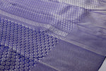 Load image into Gallery viewer, Classic Navy Blue Brocade Silver Zari Elegance Kanchipuram Handloom Silk Saree SS28525
