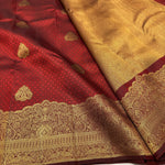 Load image into Gallery viewer, Classic Burnt Orange 2gm Zari Temple Bridal Elegance Kanchipuram Handloom Silk Saree SS26585
