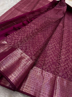 Load image into Gallery viewer, Classic Onion Pink Bridal Elegance Kanchipuram Handloom Silk Saree SS25906
