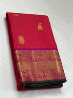 Load image into Gallery viewer, Classic Rose &amp; Pink 2gm Zari Bridal Elegance Kanchipuram Handloom Silk Saree SS26928

