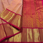 Load image into Gallery viewer, Classic Sunset Orange 1gm Zari Elegance Kanchipuram Handloom Silk Saree SS25272
