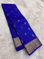 Load image into Gallery viewer, Classic Royal Blue Elegance Kanchipuram Handloom Silk Saree SS27238
