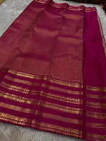 Load image into Gallery viewer, Classic Creamy Pink &amp; Ruby Pink 2gm Zari Bridal Elegance Kanchipuram Handloom Silk Saree SS24766
