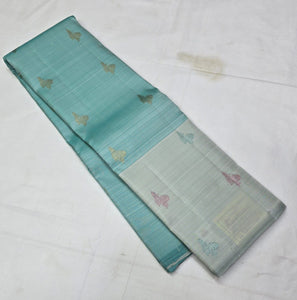 Classic Sky Blue & Light Blue Kanchipuram Handloom Silk Saree SS26058
