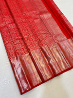 Load image into Gallery viewer, Classic Red &amp; Silver 2gm Zari Bridal Elegance Kanchipuram Handloom Silk Saree SS24361
