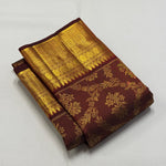 Load image into Gallery viewer, Classic Dark Chocolate Bridal Elegance Kanchipuram Handloom Silk Saree SS26862
