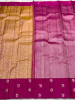 Load image into Gallery viewer, Classic Gold &amp; Silver Dark Pink Kanchipuram Handloom Silk Saree SS26877
