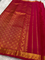 Load image into Gallery viewer, Classic Ruby Pink Elegance Kanchipuram Handloom Silk Saree SS27367

