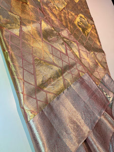 Classic Mauve Elegance Kanchipuram Tissue Handloom Silk Saree SS24512