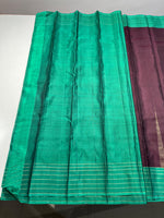 Load image into Gallery viewer, Classic Coffee Brown &amp; Green 3gm Zari Elegance Kanchipuram Silk Saree SS23838
