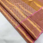 Load image into Gallery viewer, Classic Creamy Pink 1gm Zari Bridal Elegance Kanchipuram Tissue Handloom Silk Saree SS24631
