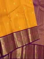 Load image into Gallery viewer, Classic Orange Mustard &amp; Vadamalli 2gm Zari Elegance Kanchipuram Handloom Silk Saree SS26916
