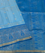 Load image into Gallery viewer, Classic Sky Blue &amp; Azure Blue Elegance Kanchipuram Handloom Silk Saree SS27856

