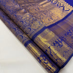 Load image into Gallery viewer, Classic Royal Blue Bridal 1gm Zari Kanchipuram Handloom Silk Saree SS25991
