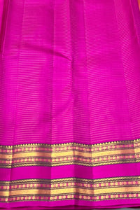 Classic Peach & Fuchsia Pink 2gm Zari Kanchipuram Handloom Silk Saree SS26189
