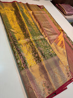 Load image into Gallery viewer, Classic Olive Green Meenakari Bridal Elegance Kanchipuram Handloom Silk Saree SS27613
