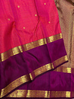 Load image into Gallery viewer, Classic Cerise Pink &amp; Wine Purple 2gm Zari Vaira Oosi Kanchipuram Handloom Silk Saree SS25585
