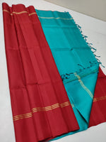 Load image into Gallery viewer, Plain Double Warp Elegance Handloom Soft Silk Saree SS20629
