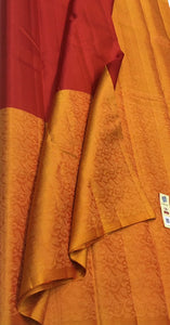 Brick Orange & Tangerine Handloom Soft Silk Saree SS22943