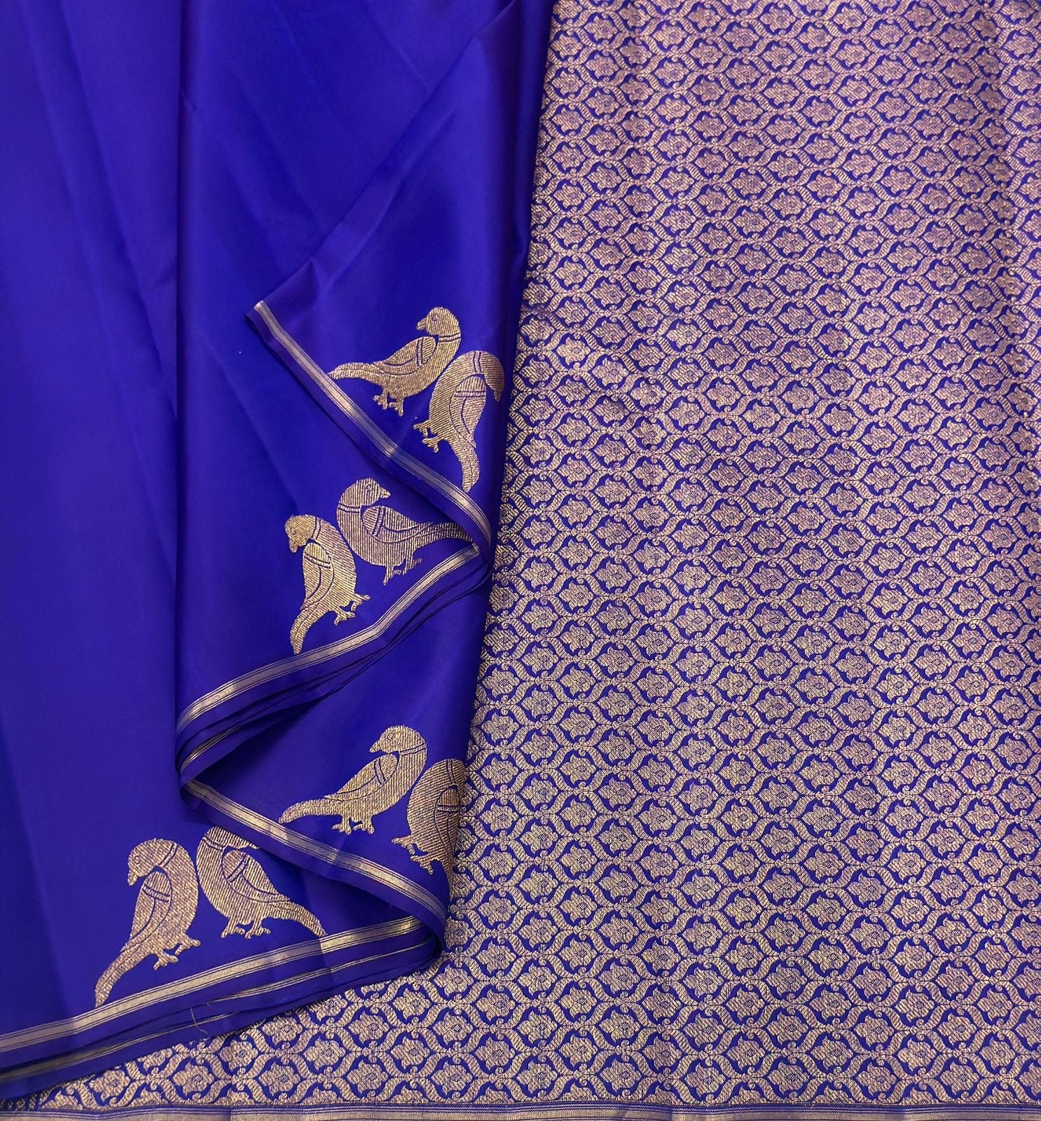 Classic Royal Blue 2gm Zari Elegance Kanchipuram Handloom Silk Saree SS24808