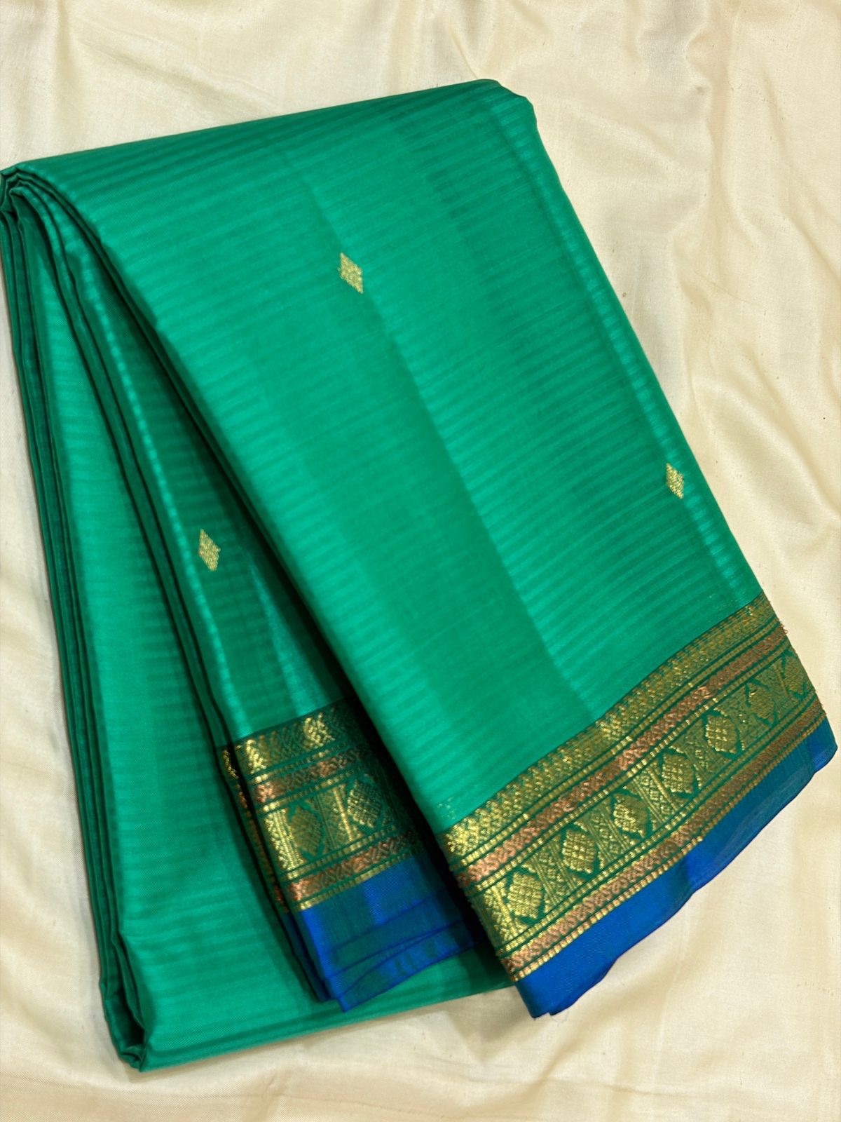 Classic Sea Green Traditional Butta Kanchipuram Handloom Silk Saree SS26593