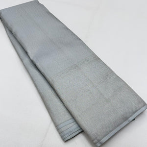 Classic Pastel Grey Neem Zari Elegance Kanchipuram Handloom Silk Saree SS24222