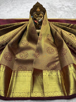 Load image into Gallery viewer, Classic Maroon Red 2gm Zari Bridal Elegance Kanchipuram Handloom Silk Saree SS28328
