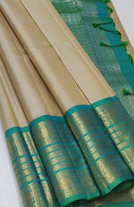 Load image into Gallery viewer, Classic Beige &amp; Spring Green Elegance Handloom Soft Silk Saree SS27011

