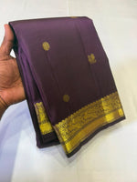 Load image into Gallery viewer, Classic Dark Chocolate 2gm Zari Elegance Kanchipuram Handloom Silk Saree SS27993
