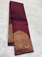 Load image into Gallery viewer, Classic Maroon 2gm Zari Elegance Kanchipuram Handloom Silk Saree SS27997
