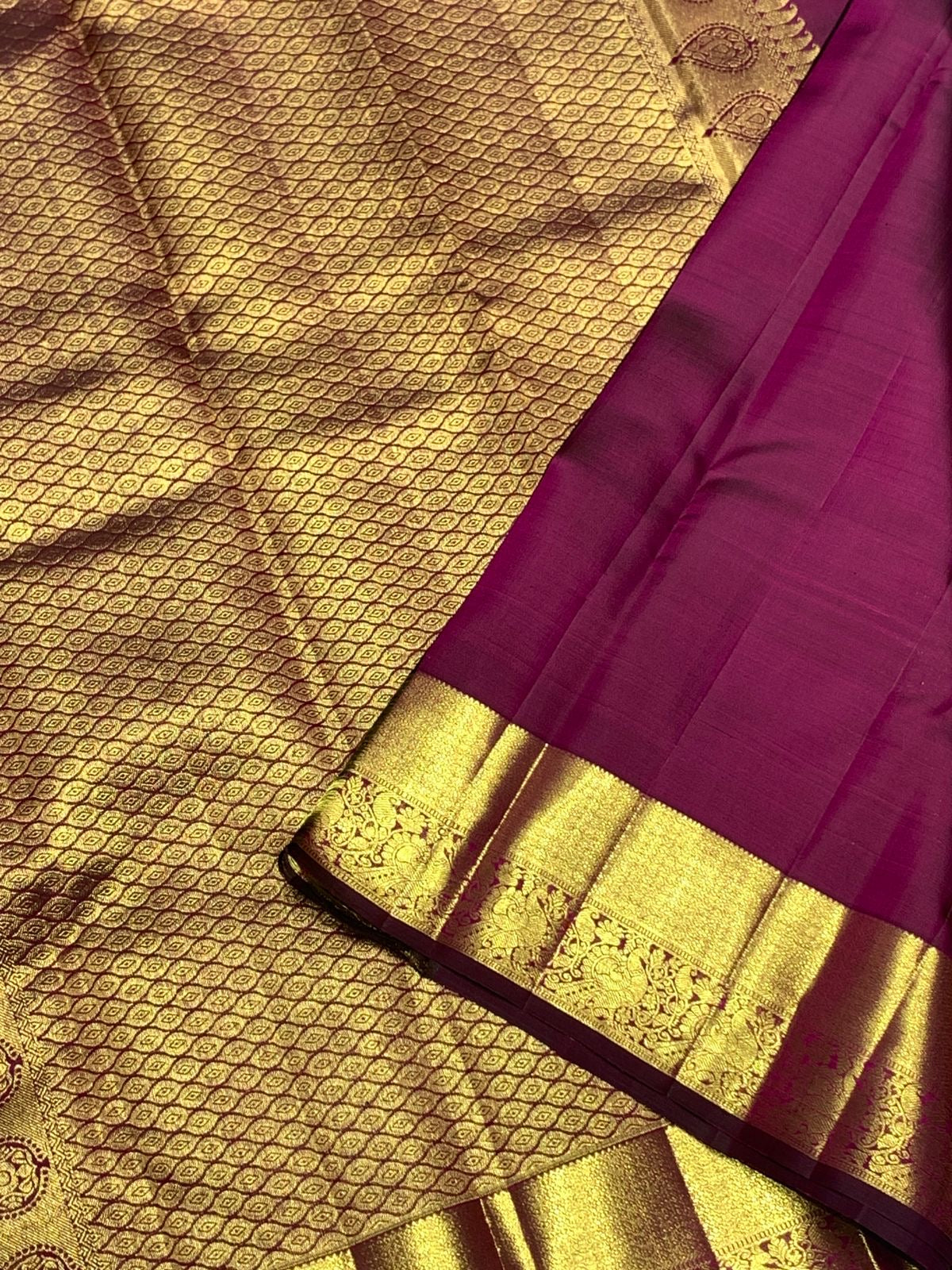 Classic Wine Pink 2gm Zari Bridal Elegance Kanchipuram Handloom Silk Saree SS25270
