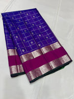 Load image into Gallery viewer, Classic Violet Blue &amp; Ruby Pink Elegance Kanchipuram Silk Saree SS23914
