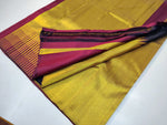 Load image into Gallery viewer, Classic Charcoal Black &amp; Gold Rising Border Kanchipuram Handloom Silk Saree SS25727
