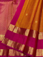 Load image into Gallery viewer, Classic Mustard &amp; Pink 2gm Zari Vaira Oosi Kanchipuram Handloom Silk Saree SS25583
