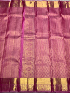 Classic Fuchsia Pink 2gm Zari Bridal Elegance Kanchipuram Handloom Silk Saree SS25296