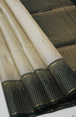 Load image into Gallery viewer, Classic Shimmer Grey &amp; Bottle Green Handloom Soft Silk Saree SS27266
