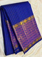 Load image into Gallery viewer, Classic Royal Blue 2gm Zari Elegance Kanchipuram Handloom Silk Saree SS28562
