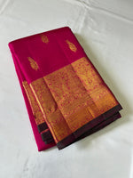 Load image into Gallery viewer, Classic Glow Pink 2gm Zari Elegance Kanchipuram Handloom Silk Saree SS24083
