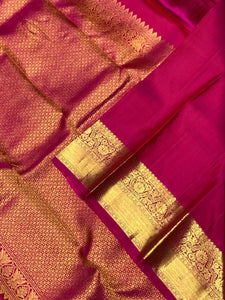 Classic Light Green & Deep Pink 2gm Zari Bridal Elegance Kanchipuram Handloom Silk Saree SS25568