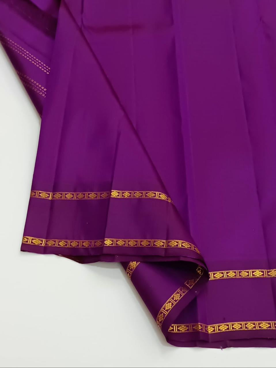 Classic Lavender & Purple 2gm Zari Rettai Kanchipuram Handloom Silk Saree SS26517