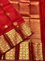Load image into Gallery viewer, Classic Carmine Red 2gm Zari Bridal Elegance Kanchipuram Handloom Silk Saree SS25766
