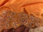 Load image into Gallery viewer, Classic Orange Handwork Elegance Crepe Silk Saree SS24531
