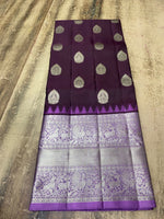 Load image into Gallery viewer, Classic Jamun Plum &amp; Lavender Elegance Kanchipuram Handloom Silk Saree SS28438
