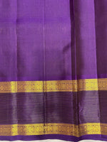 Load image into Gallery viewer, Classic Mango Yellow &amp; Vadamalli Purple  2gm Zari Kanchipuram Handloom Silk Saree SS25840
