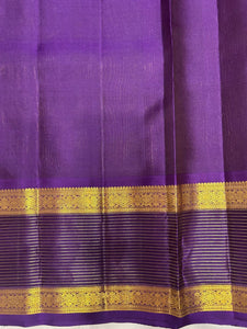 Classic Mango Yellow & Vadamalli Purple  2gm Zari Kanchipuram Handloom Silk Saree SS25840