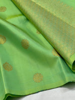 Load image into Gallery viewer, Classic Pista Green 2gm Zari Elegance Kanchipuram Handloom Silk Saree SS27146
