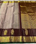 Load image into Gallery viewer, Classic Cocoa Brown &amp; Chocolate 2gm Zari Elegance Kanchipuram Handloom Silk Saree SS27149

