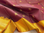 Load image into Gallery viewer, Classic Deep Brown &amp; Golden Yellow 2gm Zari Kanchipuram Handloom Silk Saree SS25623
