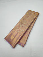 Load image into Gallery viewer, Classic Gold &amp; Lavender Bridal Elegance Kanchipuram Handloom Silk Saree SS24593
